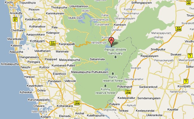 Thekkady Map